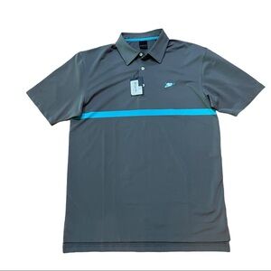 Dunning Golf Performance Polo Shirt Gray Embroidered Logo Men’s L NWT